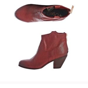 NWOT San Edelman Red Western Ankle Boots sz 9.5